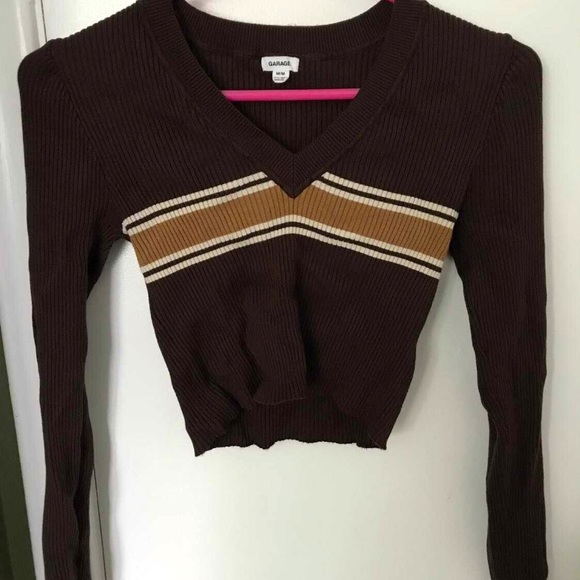 Brown garage cropped sweater - Picture 1 of 1